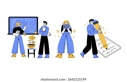 Dynamic Performance Illustration Featuring Various Musicians and Creative Artists Together