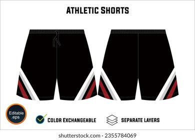 Diseño de vectores atléticos cortos para atletas enfocados a la aptitud para el deporte con edición ajustable adaptable adaptable adaptable 