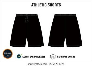 Dynamic Performance Ready Latest Sports Wear Athletic Shorts Vector Design for Fitness Focused Athletes with Customizable Modifiable editable Adjustable  Edit Friendly Versatile illustration 