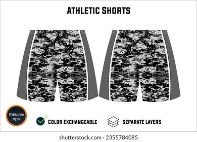 Dynamic Performance Ready Latest Sports Wear Athletic Shorts Vector Design for Fitness Focused Athletes with Customizable Modifiable editable Adjustable  Edit Friendly Versatile illustration 