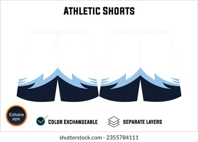 Dynamic Performance Ready Latest Sports Wear Athletic Shorts Vector Design for Fitness Focused Athletes with Customizable Modifiable editable Adjustable  Edit Friendly Versatile illustration 