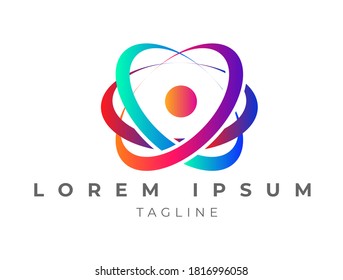Dynamic Physics Logo Design with Circle in Center