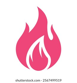 Dynamic Pink Fire Flame Vector | Modern Fire Logo Design | Burning Hot Flame Icon | Abstract Heat Symbol | Fire Illustration for Branding, Sports, Energy, BBQ, and Gaming Graphics