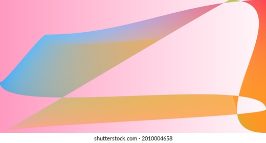 Ilustración Dinámica De Fluido Arcoiris Rosado. Color de la tecnología Malla de gradiente suave de color pastel futurista. Capas Neon Multicolor Líneas horizontales psicodélicas. Forma Digital Mínima Fondo Original Moderno.
