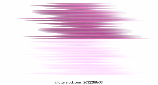 Dynamic pink speed lines abstract background. Vibrant moving lines arranged horizontally create a sense of speed, energy and futuristic design. Perfect for comics, technology