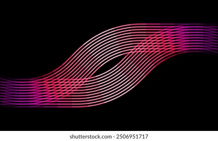 Dynamic Pink Wave Abstract Background. pink gradient on dark background. Fluid Motion Digital Art. Elegant Pink Line Pattern. Modern Gradient Wave Design. Vibrant Abstract Line Art.
