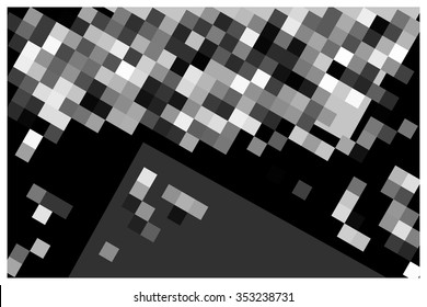 Dynamic pixel mosaic. Vector abstract background.