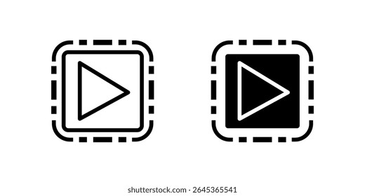 Dynamic play media button icon set ideal for video platforms, music apps, and media players.