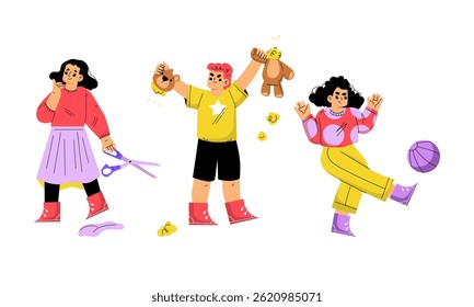 Dynamic and Playful Kids are Engaging in Various Fun and Exciting Activities Together