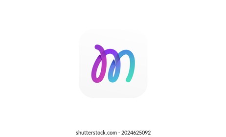 Dynamic playful logo and colorful logo letter M