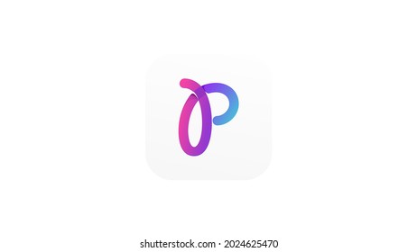 Dynamic playful logo and colorful logo letter P