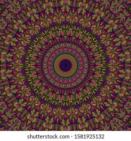 Dynamic polygonal circular tile triangle mosaic mandala background - abstract colorful psychedelic vector illustration