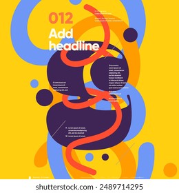 Dynamic poster with bold typography, vibrant colors, and abstract shapes. Perfect for music covers, labels, exhibition banners, and media use, featuring a trendy, brutalism style.