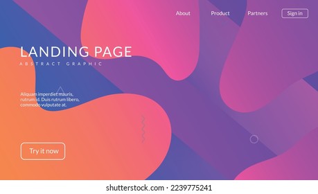 Dynamic Poster. Bright Page. Liquid Background. Flat Landing Page. Violet Memphis Shape. Color Futuristic Layout. Gradient Screen. Horizontal Magazine. Magenta Dynamic Poster