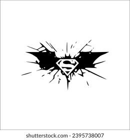 Dynamic Power Superman Logo in Splatter Paint Style