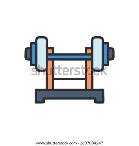 Dynamic Powerlifting Barbell Icon for Workouts. Design of Fitness and Gym Icons.