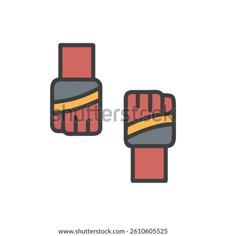 Dynamic Powerlifting Wrist Wraps Icon. Design of Fitness and Gym Icons.