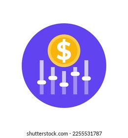 dynamic pricing, change price icon, vector