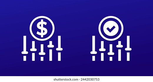 dynamic pricing or flexible price vector icons