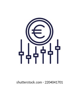 Dynamic Pricing Line Icon With Euro
