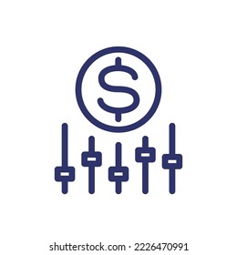 dynamic pricing line icon on white