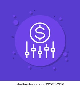 icono de línea de precios dinámica para web