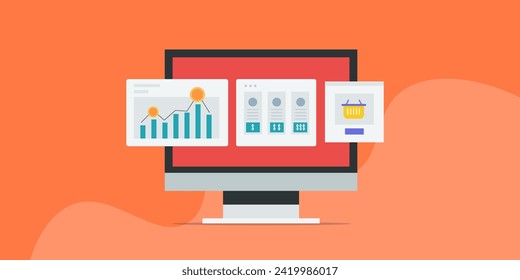 Dynamic pricing strategy, Products changing pricing depending on market demand, variable pricing, time based costing - vector illustration with icons
