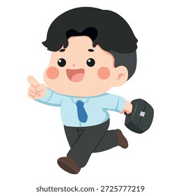 A dynamic professional character showing direction leadership urgency progress motivation goal focus fast decision making and confident corporate movement concept