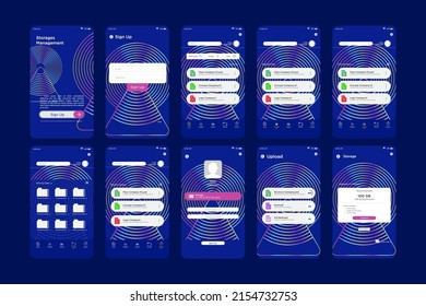 Dynamic Psychedelic Holographic Wire Signal Transmitter Gradient Color Storage Management App UI Kit Template