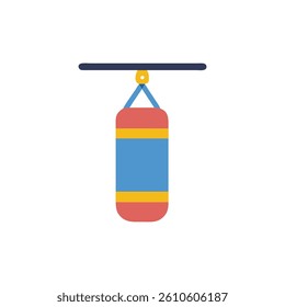 Dynamic Punching Bag Icon. Design of Fitness and Gym Icons.