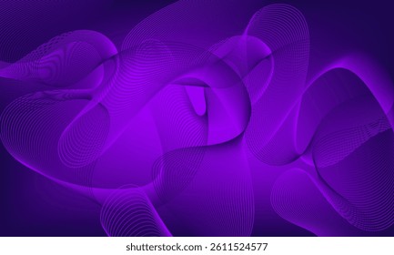 Dynamic Purple Abstract Line Waves on Dark Background