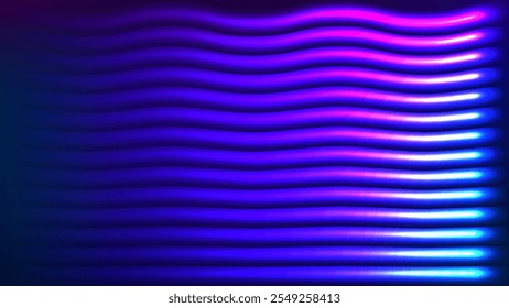 Líneas brillantes púrpuras dinámicas, Línea ligera ondulada con un efecto brillante, Fondo de Vector