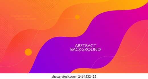 Dynamic purple and orange gradient fluid textured background design in 3D style with liquid color pattern. Wave design. Eps10 Vector