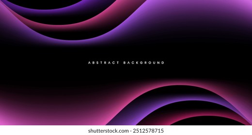 Dynamic Purple and Pink Waves on Black Background