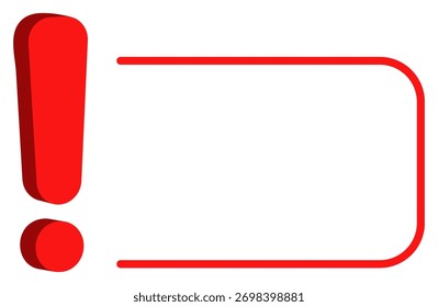 Pontos de interrogação e exclamação dinâmicos em vermelho com um quadro em branco, adequados para fins de design.