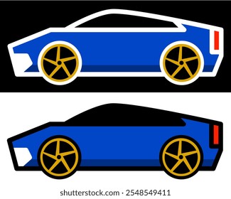 Dynamische Rennwagen-Illustration, die Geschwindigkeit, Leistung und Adrenalin erfasst. Perfekt für Motorsportbegeisterte und Automobil-Designs