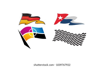 Dynamic Racing Flag Template Set
