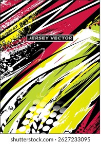 Dynamic Racing Jersey Design with Abstract Splatter and Speed Lines
