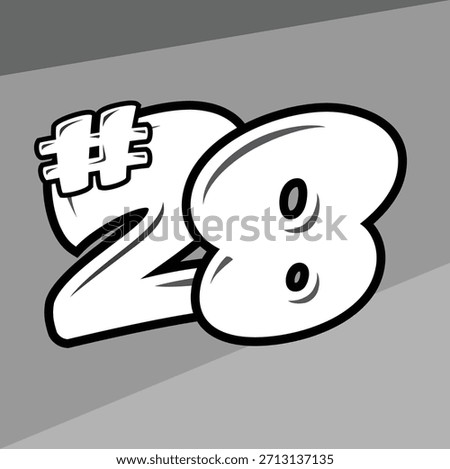 Dynamic racing number  28 sticker set
