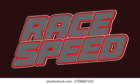 Dynamic Racing Speed Graphic with Bold Letters and Red Accents