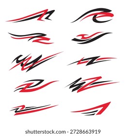 Dynamic racing stripes car sticker design vector Illustration