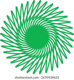 Um design radial dinâmico com uma espiral verde proeminente, adequado para banners atraentes e anúncios.