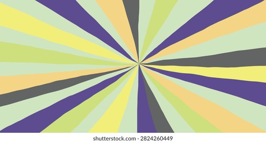 Dynamic radial pattern featuring colorful lines emanating from the center, creating an energetic visual effect.