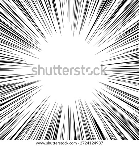 Dynamic Radial Speed Lines Burst Effect Vector with Motion Explosion Style for Comic, Action, and Energy Backgrounds