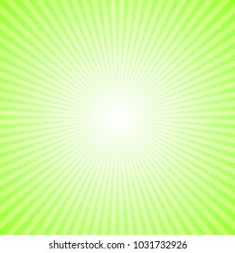 Dynamic ray burst background - lime green gradient vector design from radial stripes