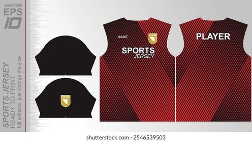 Dynamic ready-to-print jersey design, perfect for sports or casual wear. Fully customizable and easy to resize for any size. Ideal for sublimation or other printing methods, offering a sleek and moder