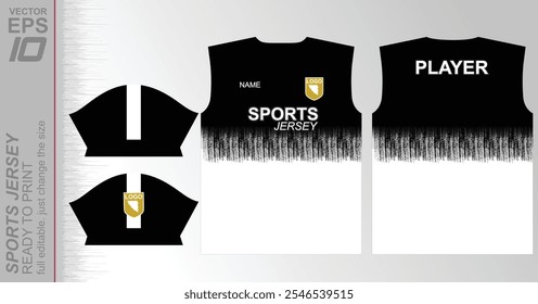 Dynamic ready-to-print jersey design, perfect for sports or casual wear. Fully customizable and easy to resize for any size. Ideal for sublimation or other printing methods, offering a sleek and moder