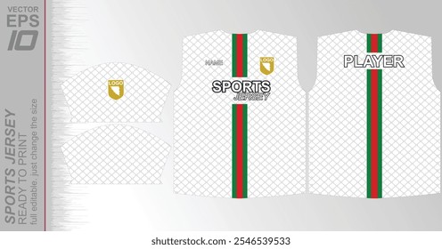 Dynamic ready-to-print jersey design, perfect for sports or casual wear. Fully customizable and easy to resize for any size. Ideal for sublimation or other printing methods, offering a sleek and moder