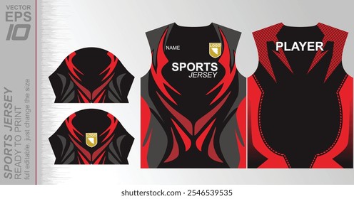 Dynamic ready-to-print jersey design, perfect for sports or casual wear. Fully customizable and easy to resize for any size. Ideal for sublimation or other printing methods, offering a sleek and moder