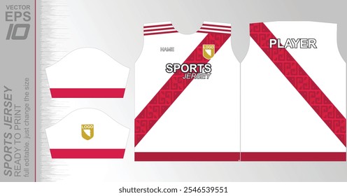 Dynamic ready-to-print jersey design, perfect for sports or casual wear. Fully customizable and easy to resize for any size. Ideal for sublimation or other printing methods, offering a sleek and moder